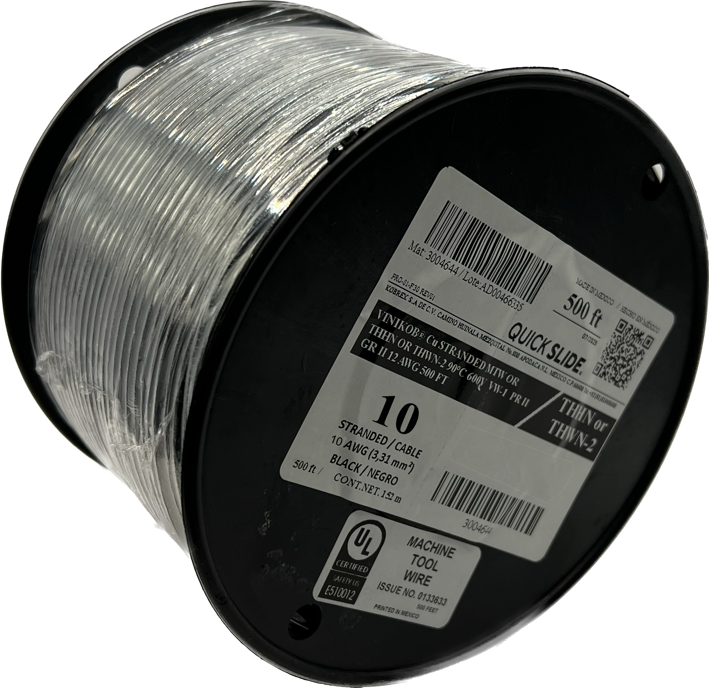 10 AWG THHN Solid Building Wire, 500ft Spool